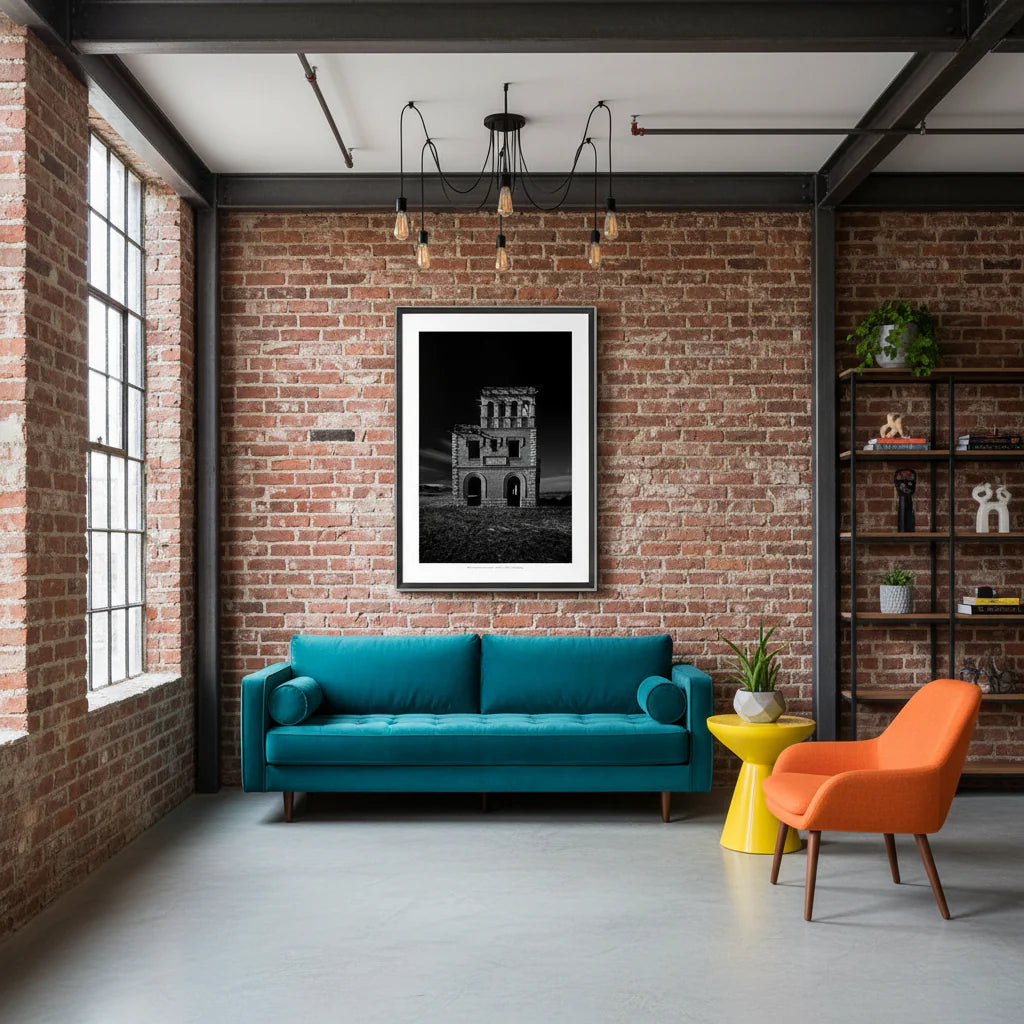 Ghost Railway Station 1 by Oliver Clarke - Monochrome -Framed - Limited Edition Fine Art Print With Premium-Quality Matte Paper A1 (59.4 x 84.1 cm)