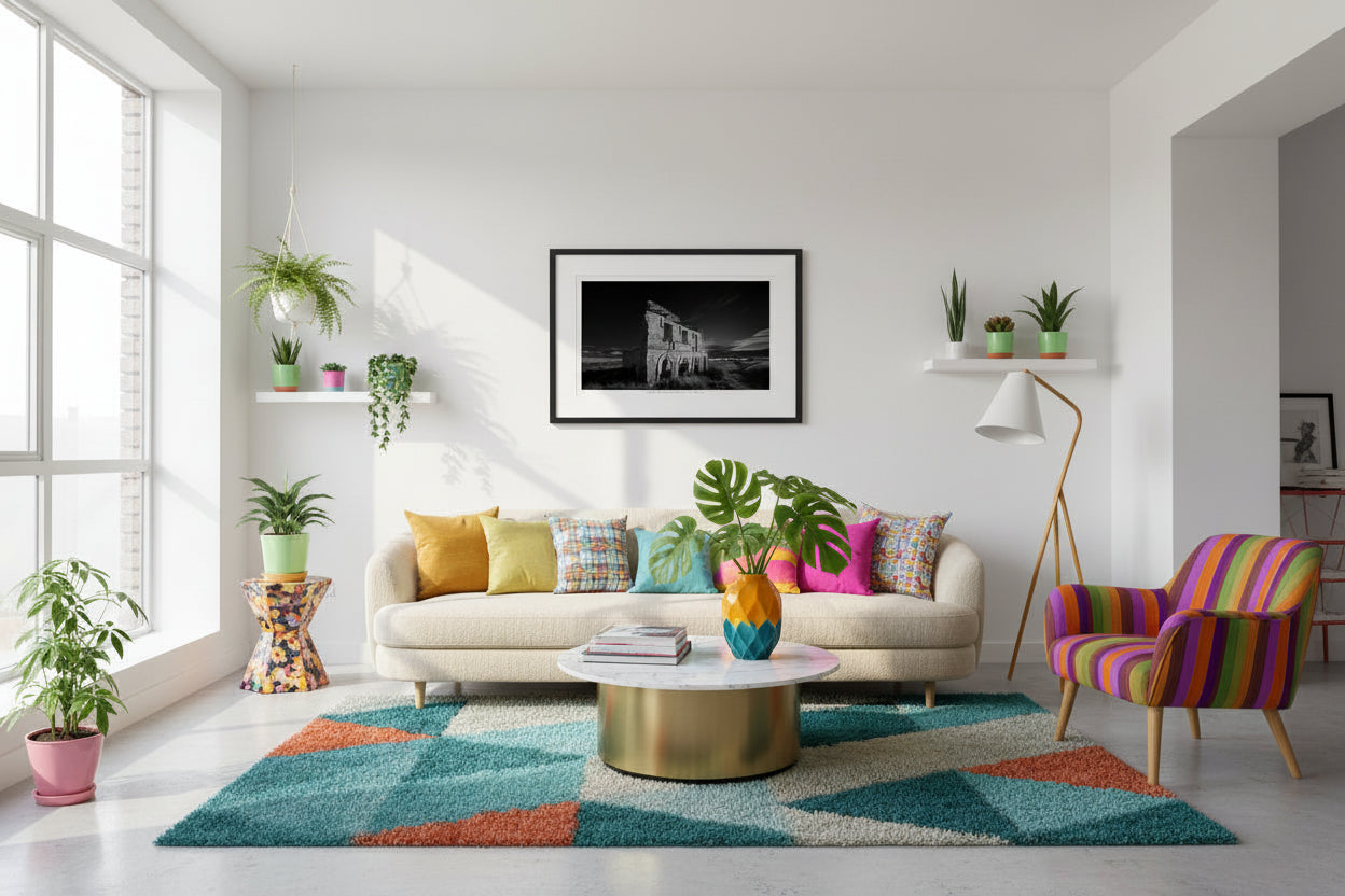 Castelserás Ghost Railway Station 2 - Monochrome - Limited Edition - Premium Wooden Framed Fine Art Print With Premium Matte Paper A1 (59.4 x 84.1 cm)