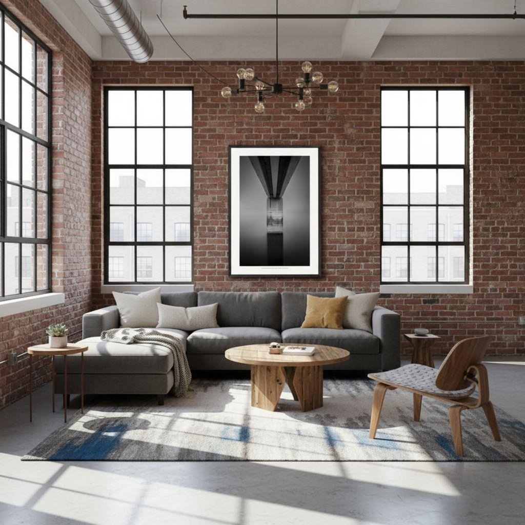 - Concrete and Water 2 by Oliver Clarke - Monochrome - Limited Edition Wooden Framed Fine Art Print With Premium-Quality Matte Paper A1 (59.4 x 84.1  cm)