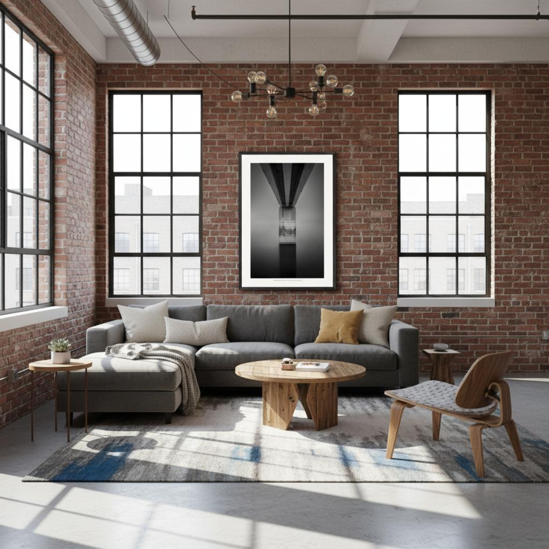 - Concrete and Water 2 by Oliver Clarke - Monochrome - Limited Edition Wooden Framed Fine Art Print With Premium-Quality Matte Paper A1 (59.4 x 84.1  cm)