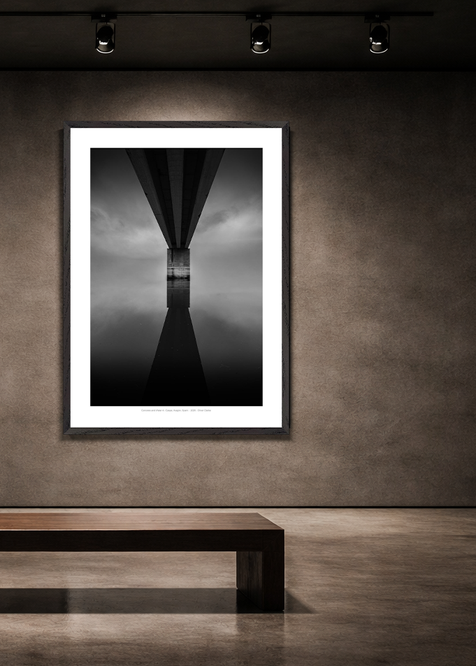Concrete and Water 4 - By Oliver Clarke - Limited Edition - Premium Wooden Framed Fine Art Print With Premium Matte Paper A1 (59.4 x 84.1  cm