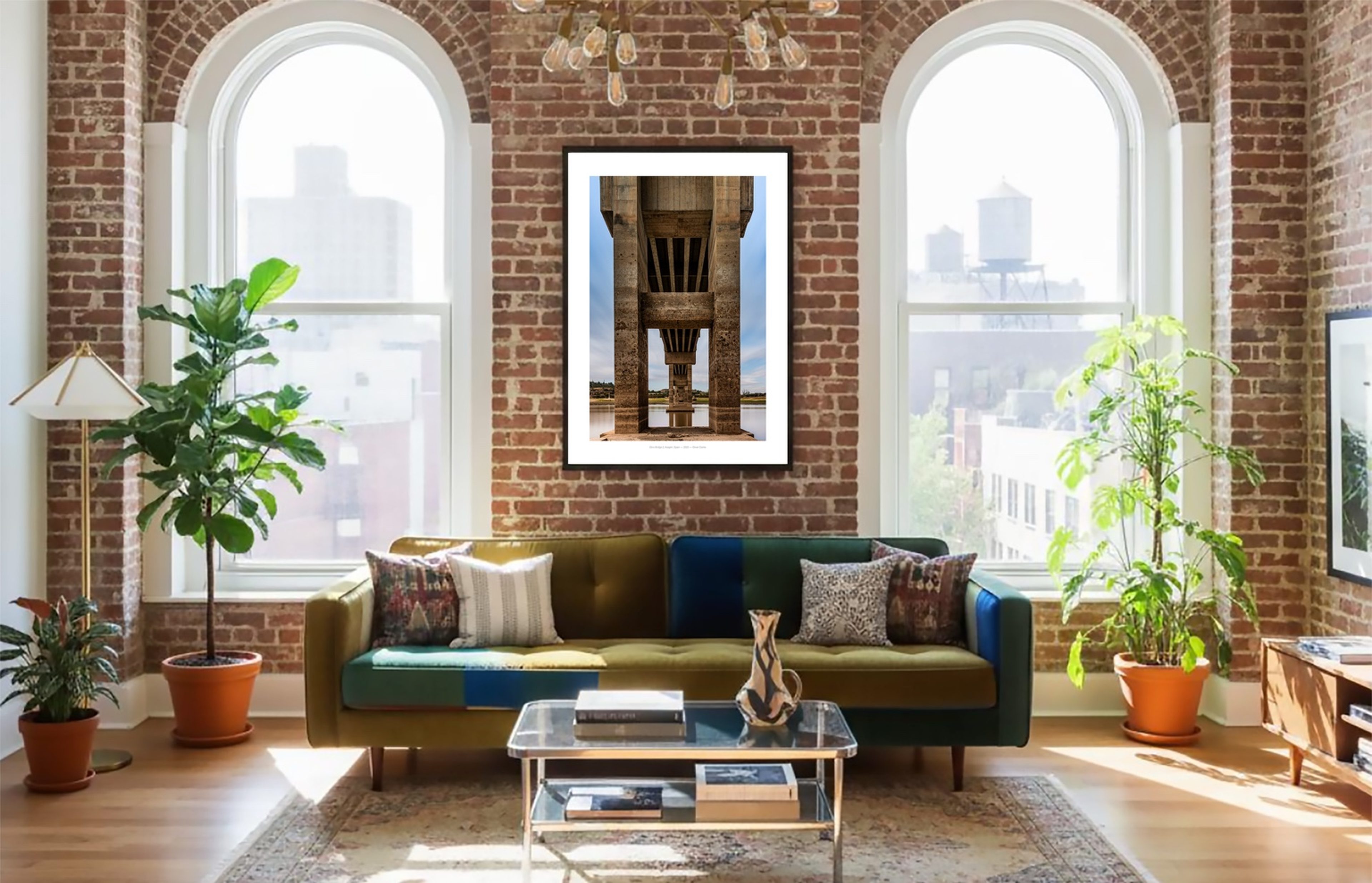 - Ebro Bridge 2 by Oliver Clarke - Colour - Limited Edition - Premium Wooden Framed Print With Premium Matte Paper A1 (59.4 x 84.1 cm)